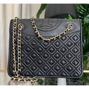 AUTHENTIC TORY BURCH BLACK FLEMING SHOULDER BAG